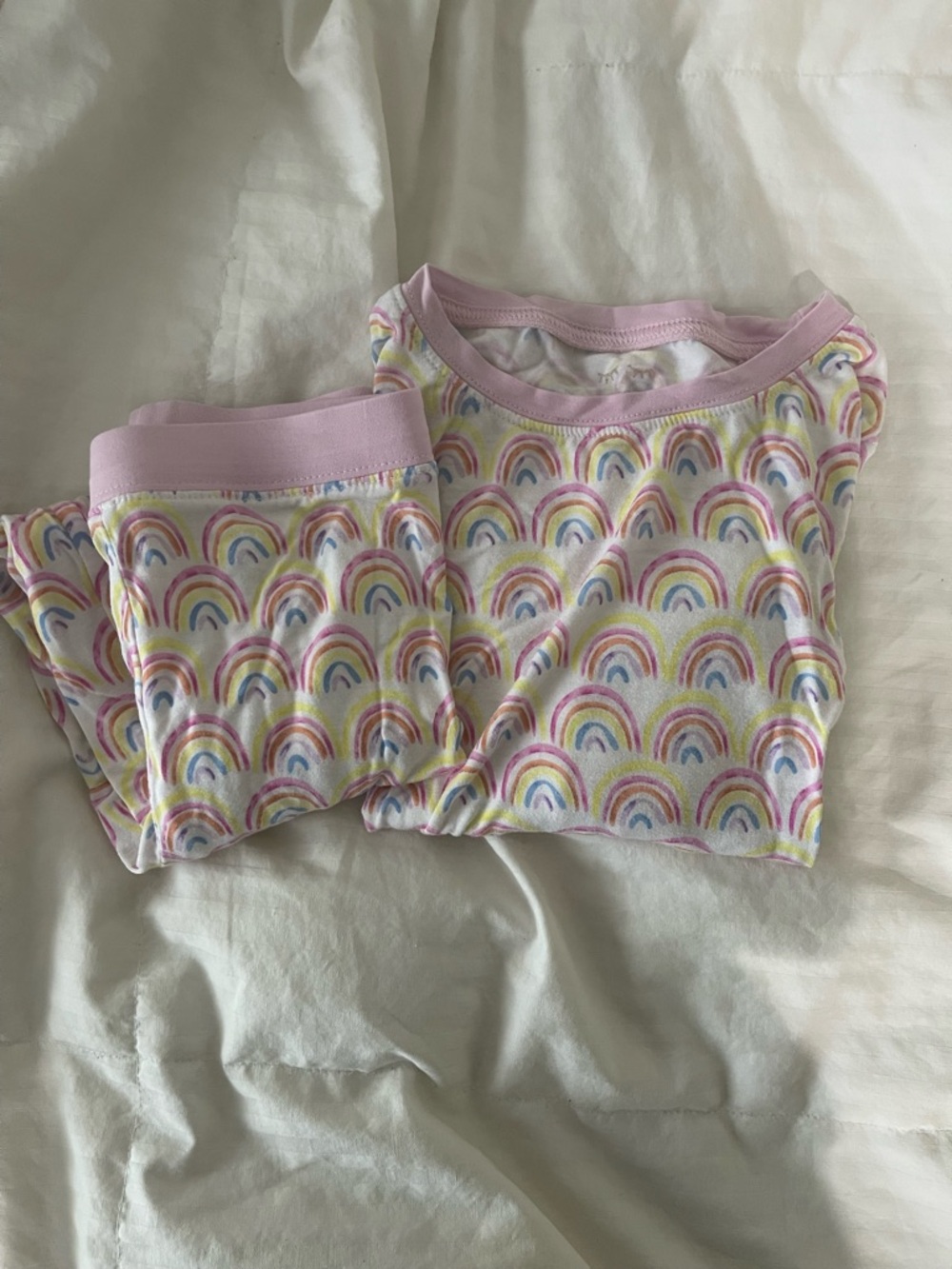 Little Sleepies Girls Pastel Rainbow Pajama Set Size 3T
